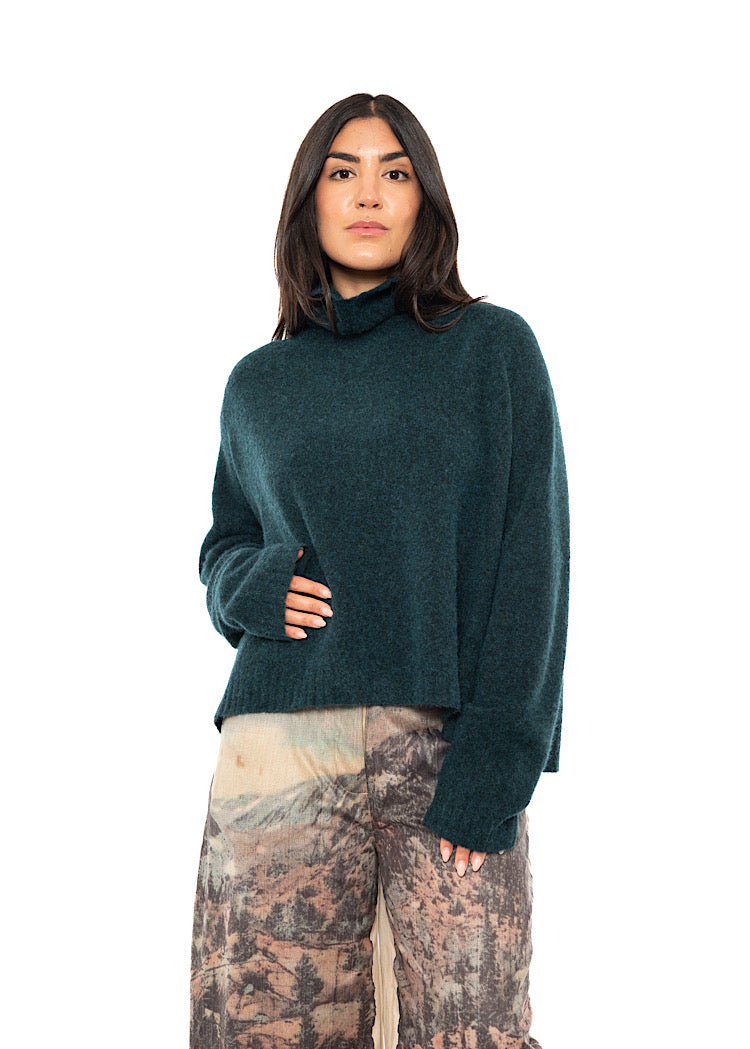 BRUSHED MÉLANGE KNITTED PULLOVER