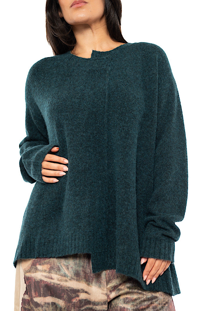BRUSHED MÉLANGE KNITTED PULLOVER