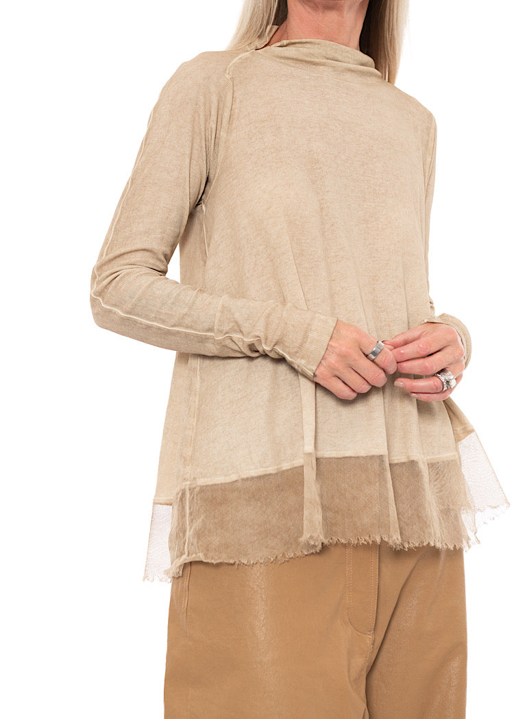 RELAXED NETTED HEM T-SHIRT