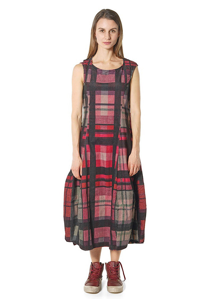 CL HERITAGE CHECK BALLOON DRESS
