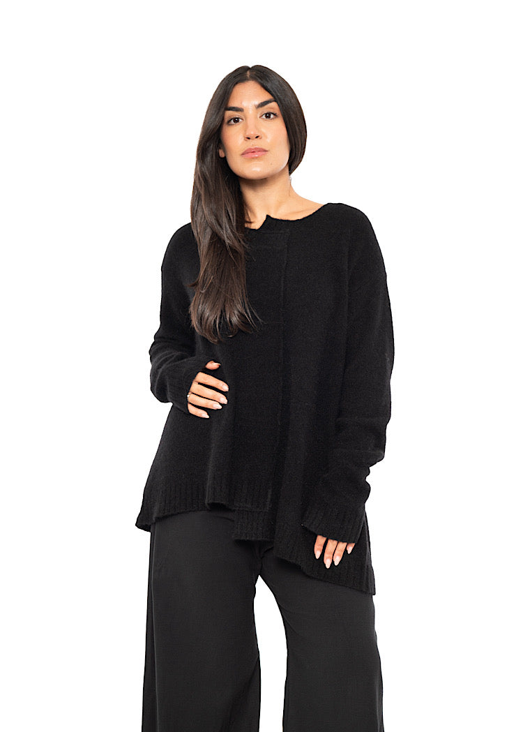 BRUSHED MÉLANGE KNITTED PULLOVER