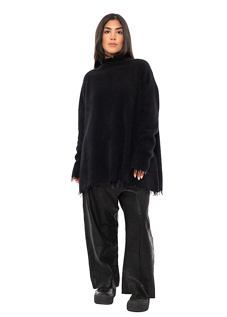 OVERSIZED FOX WOOL SILK KNITTED TUNIC