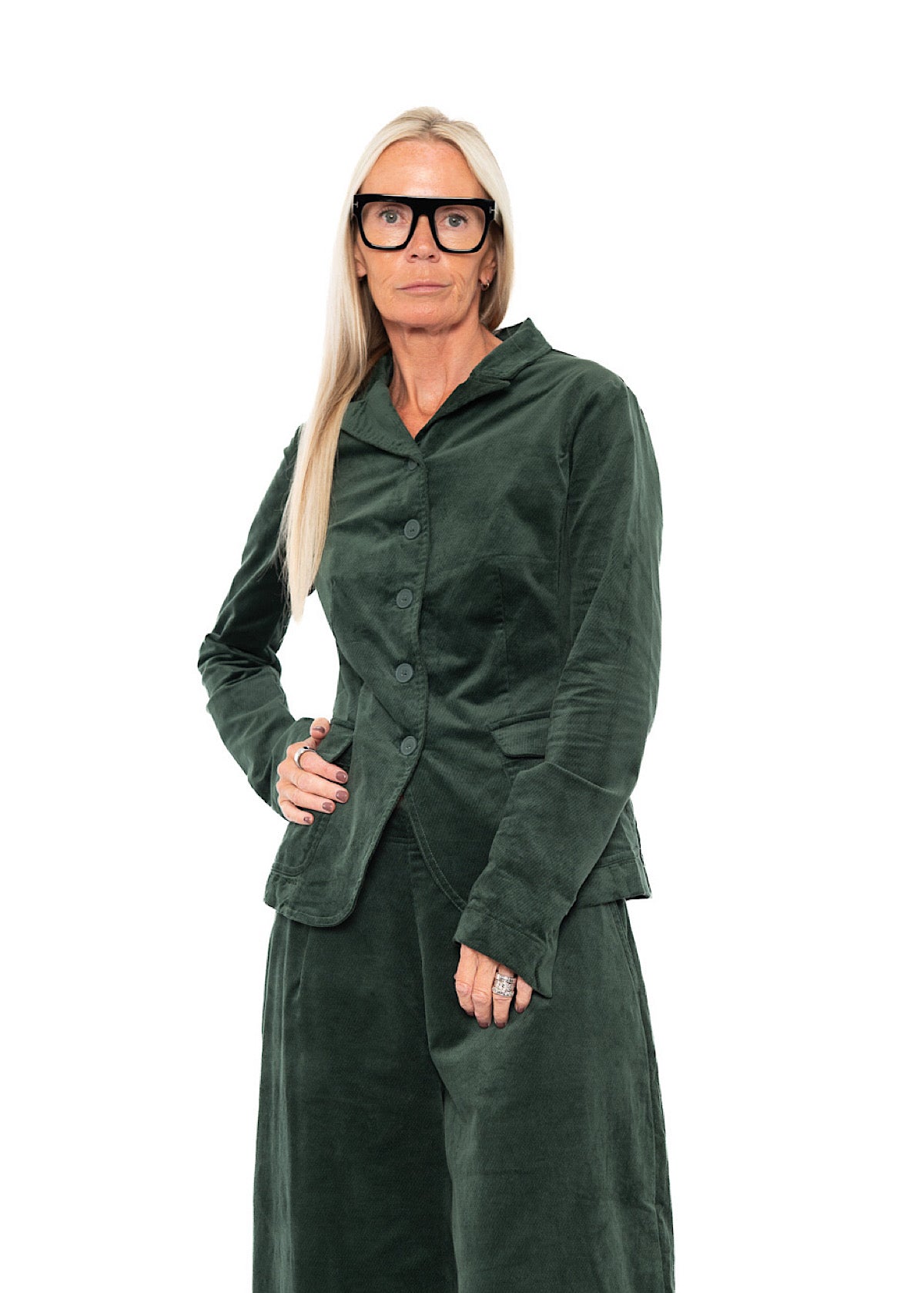 TAILORED STRETCH-VELVET JACKET