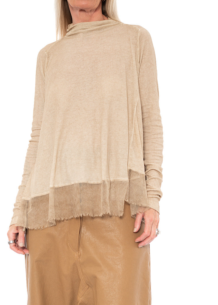 RELAXED NETTED HEM T-SHIRT