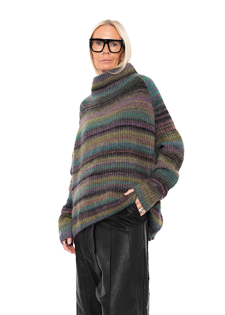MULTICOLOUR STRIPE KNITTED PULLOVER