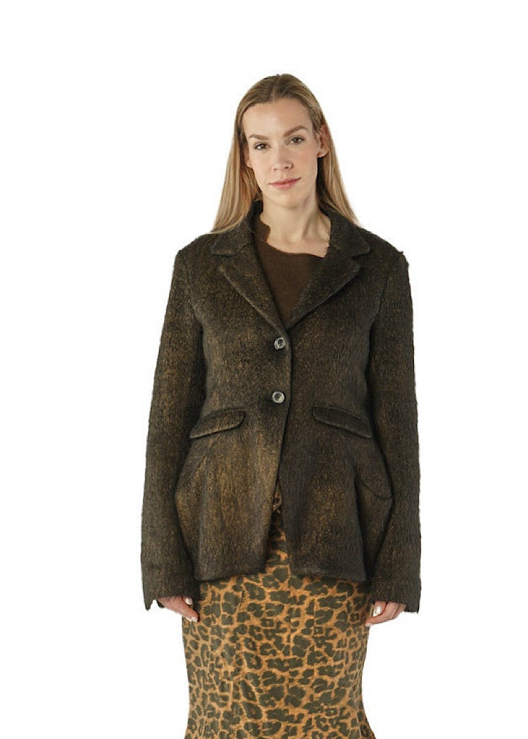 SCULPTED LONG-HAIR WOOL JACKET *UMBRA GOLD* (SHOWN IN BLACK GOLD)