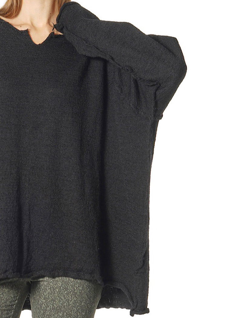 RELAXED BOILED WOOL PULLOVER