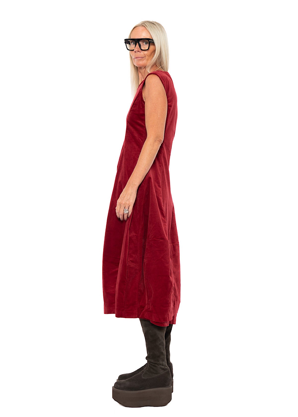 STRETCH-VELVET BALLOON DRESS