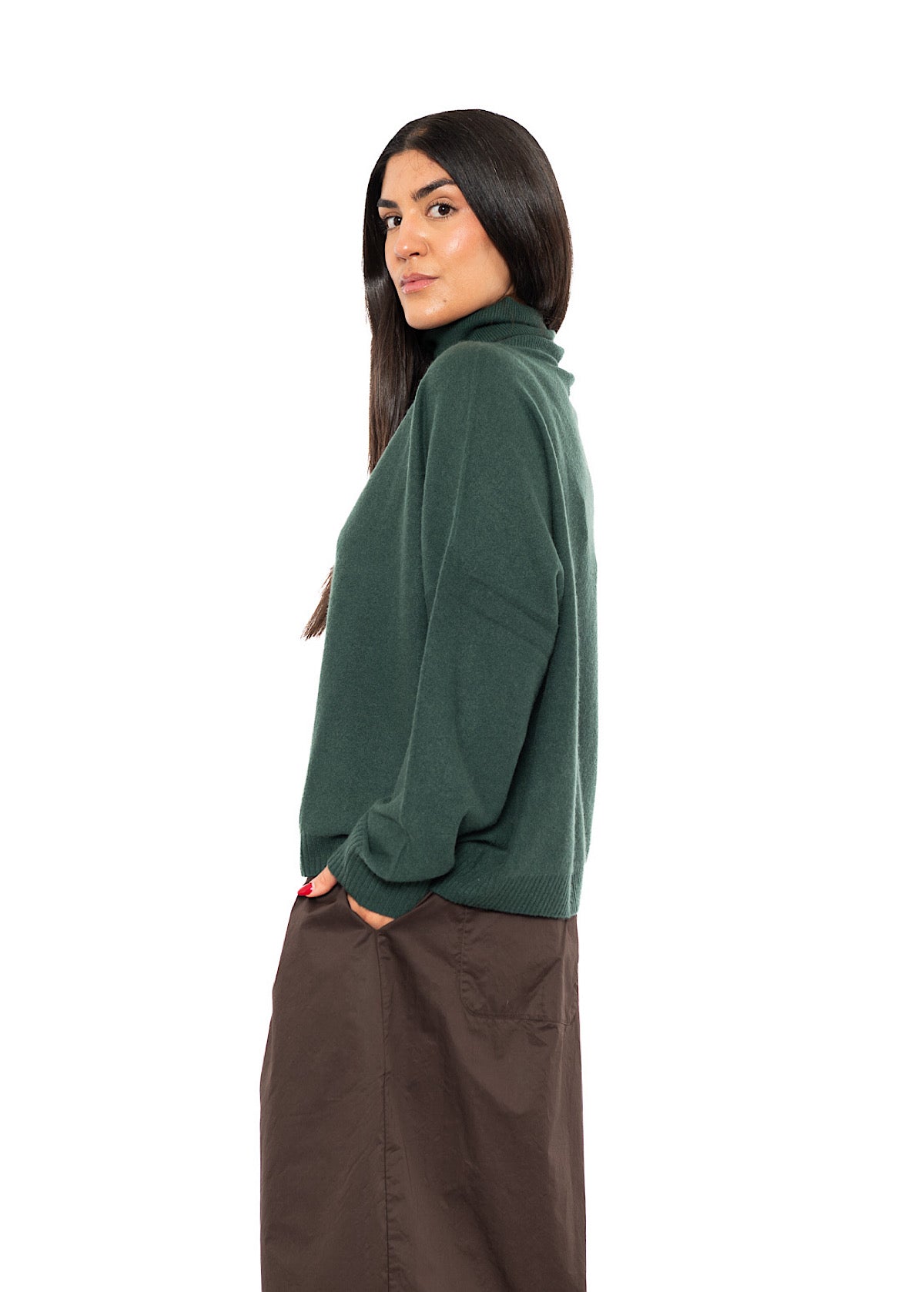 ROLL NECK CASHMERE PULLOVER