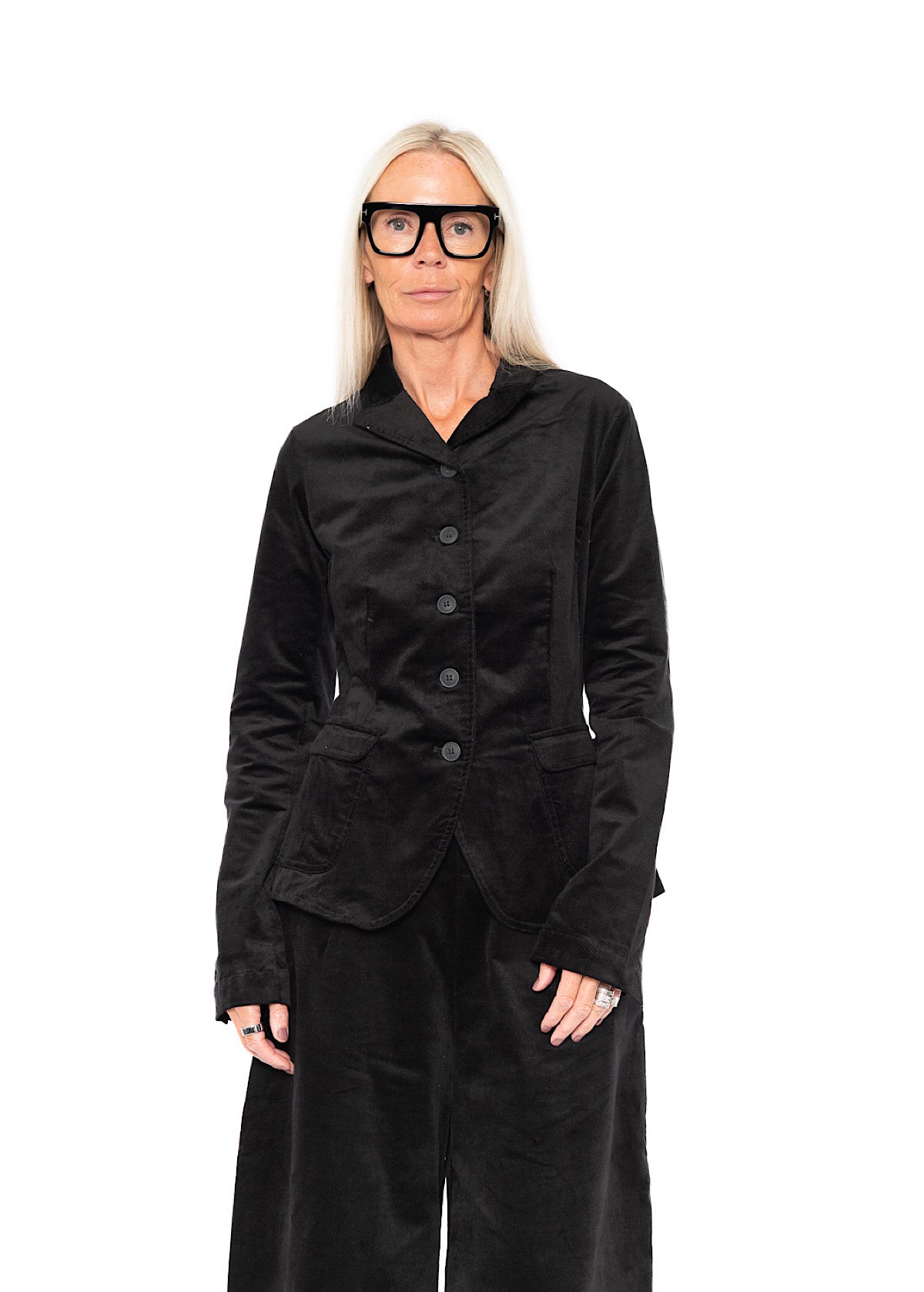 TAILORED STRETCH-VELVET JACKET