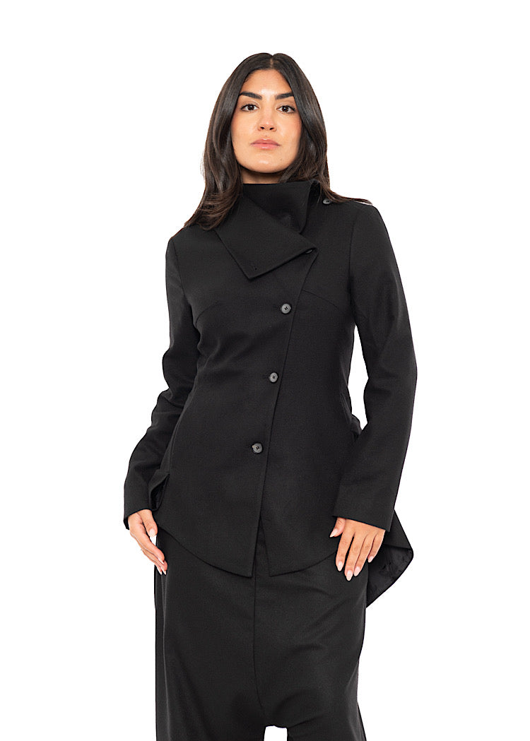 ASYMMETRIC TAILORED WOOL JACKET