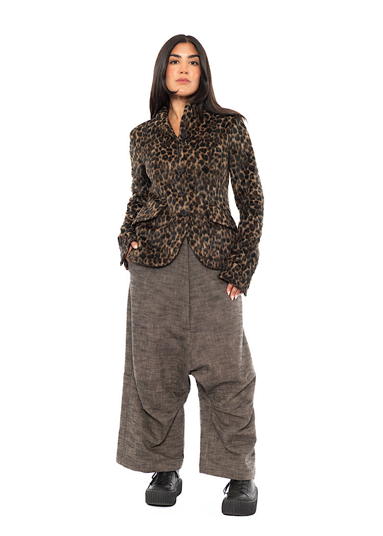 PINSTRIPE DROP CROTCH WOOL TROUSER