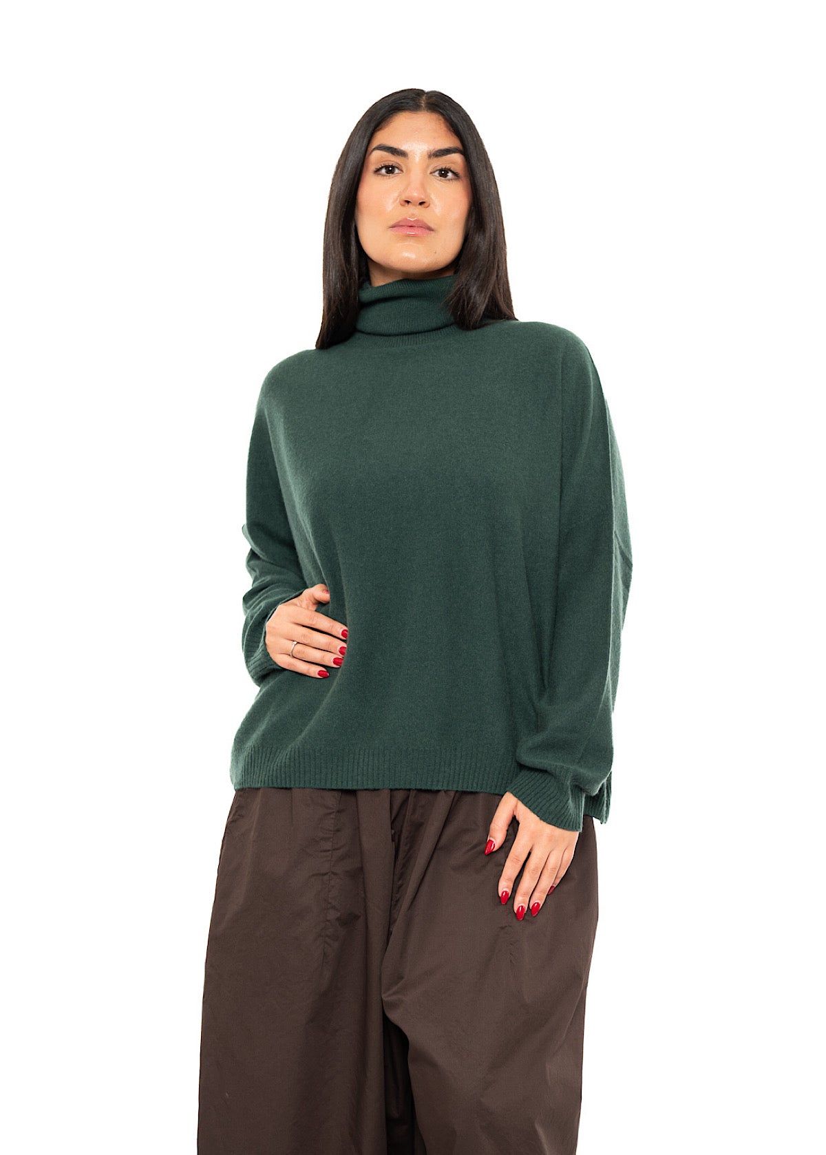 ROLL NECK CASHMERE PULLOVER
