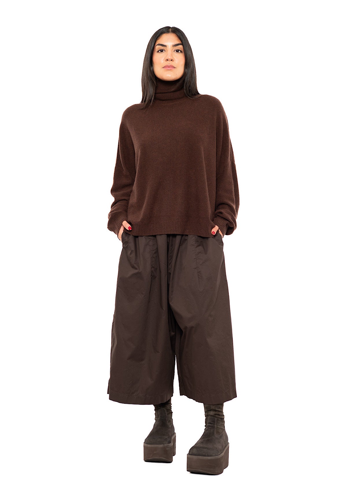 ROLL NECK CASHMERE PULLOVER