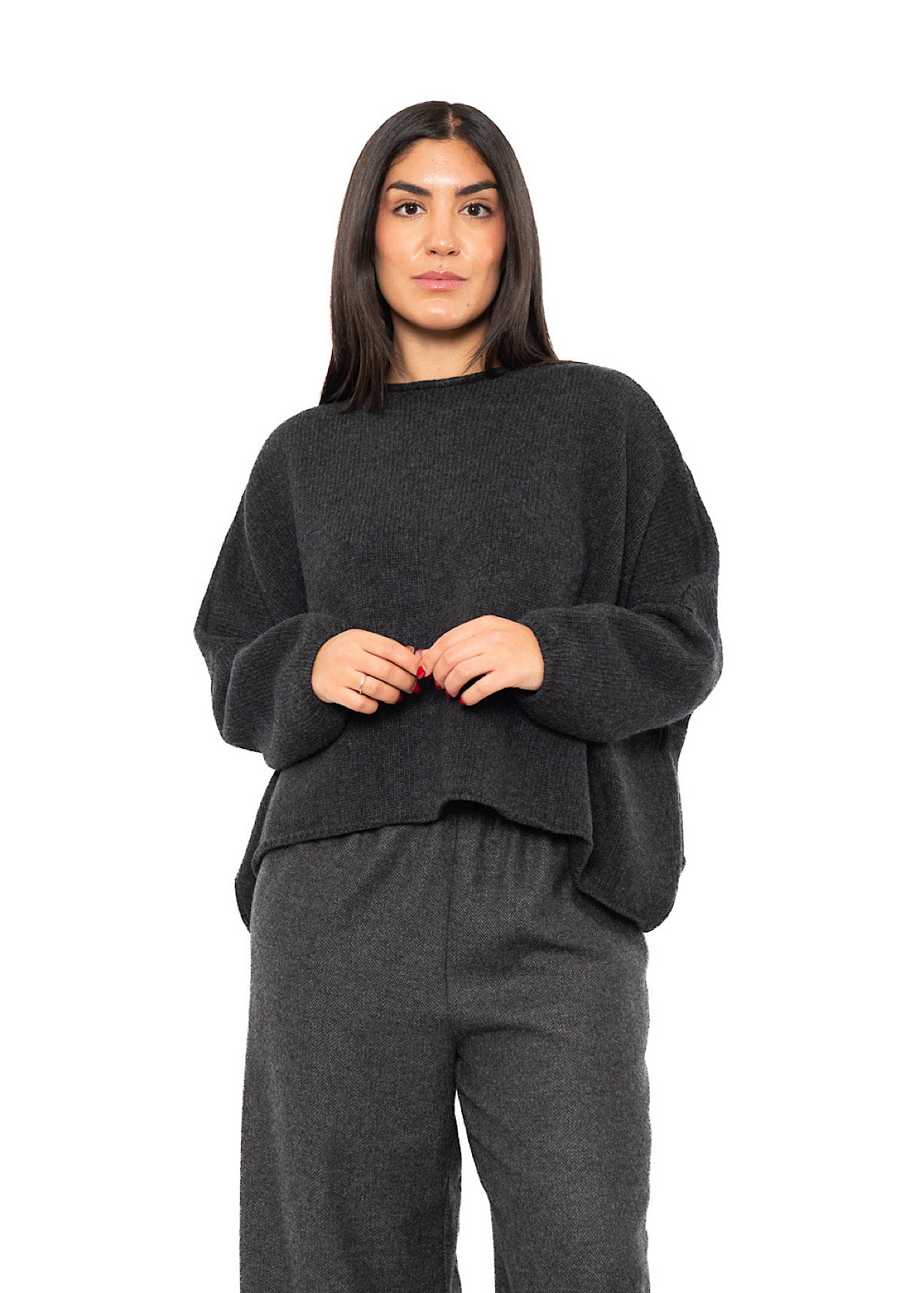 CROPPED CASHMERE BLEND FAUSTA PULLOVER
