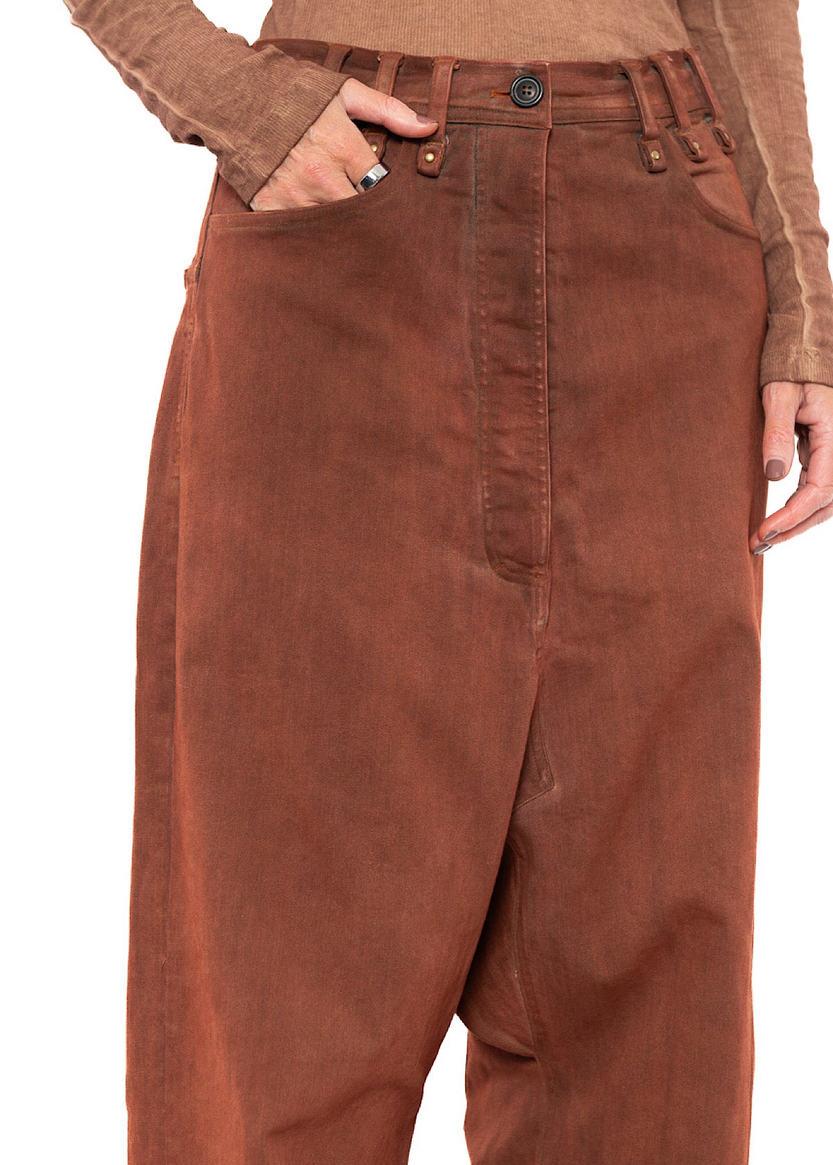 GARMENT-DYED WIDE-LEG DENIM TROUSER