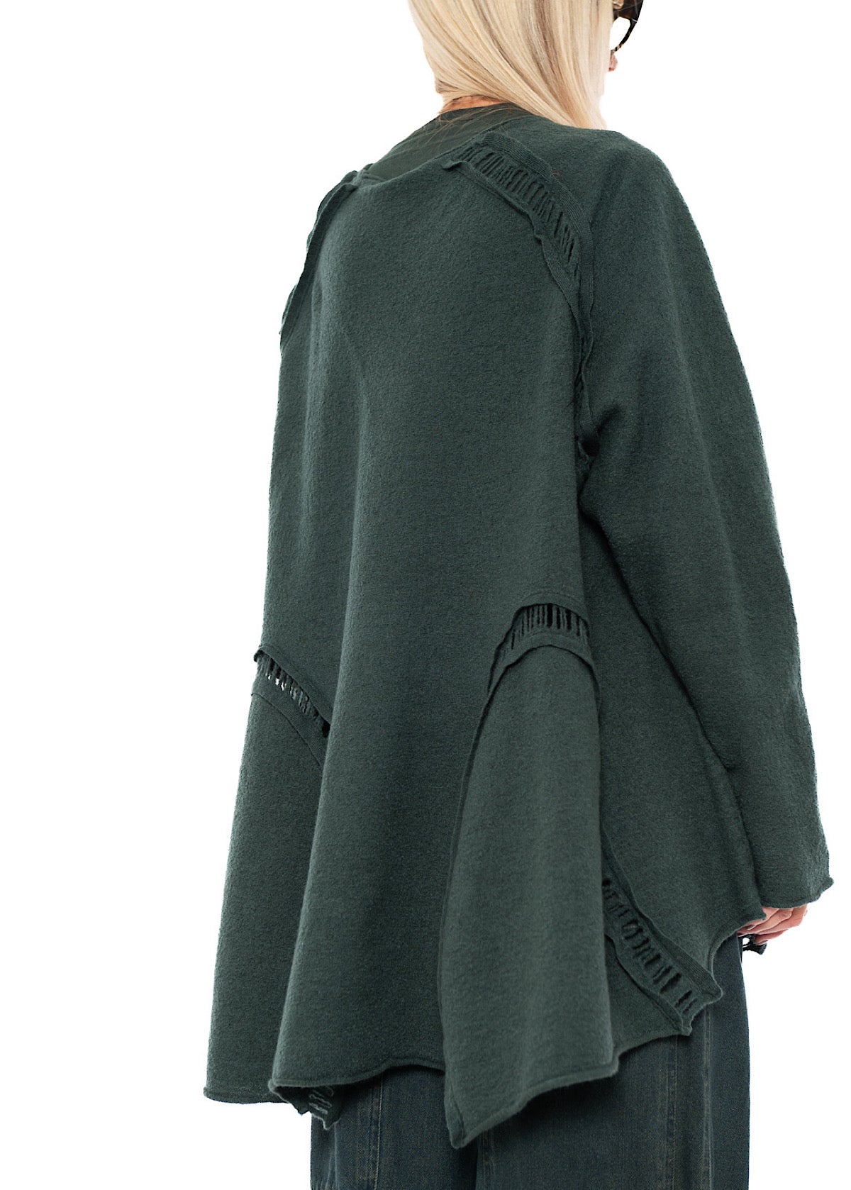 BOILED WOOL LADDER STITCH TUNIC