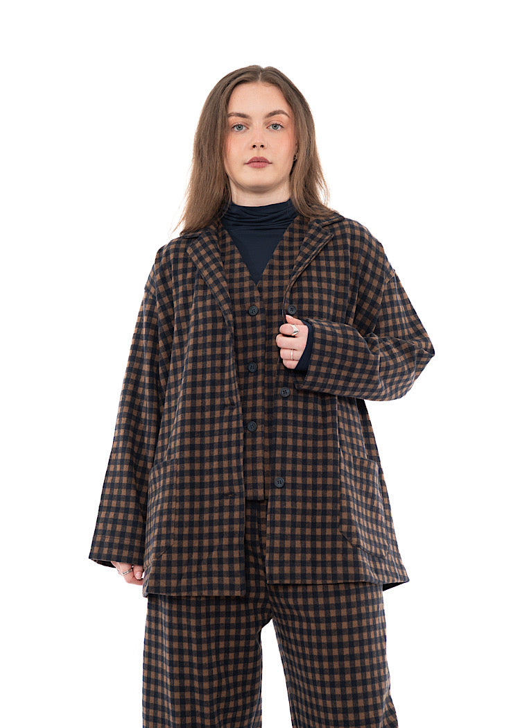 CHECKED LONGLINE CEREALE JQ JACKET