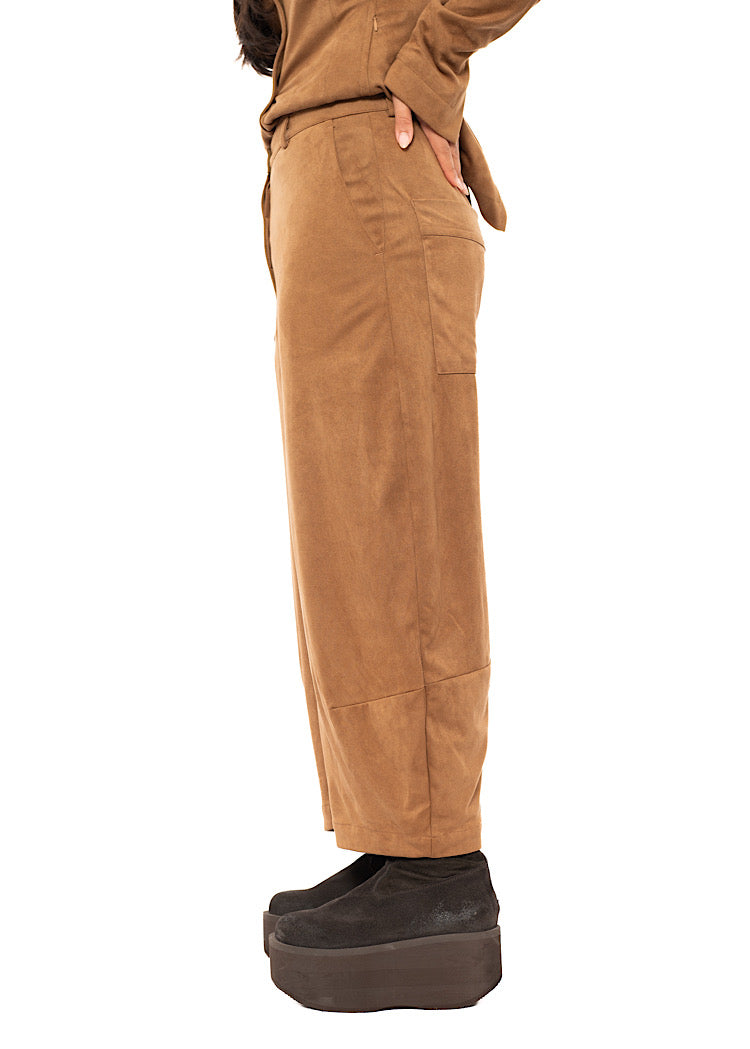 FAUX SUEDE BALLOON TROUSER