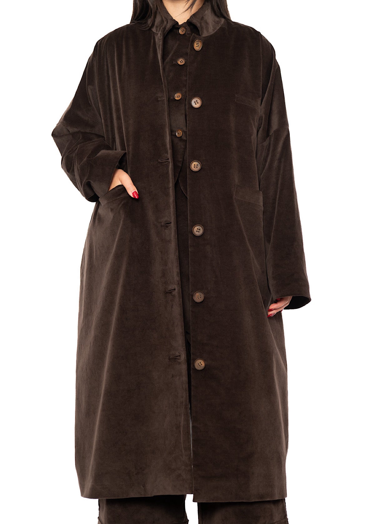 OVERSIZED VELVET ISA COAT