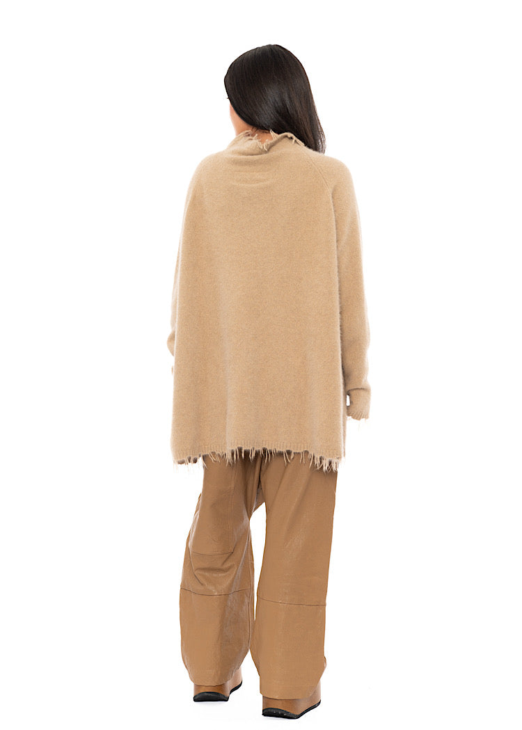 OVERSIZED FOX WOOL SILK KNITTED TUNIC