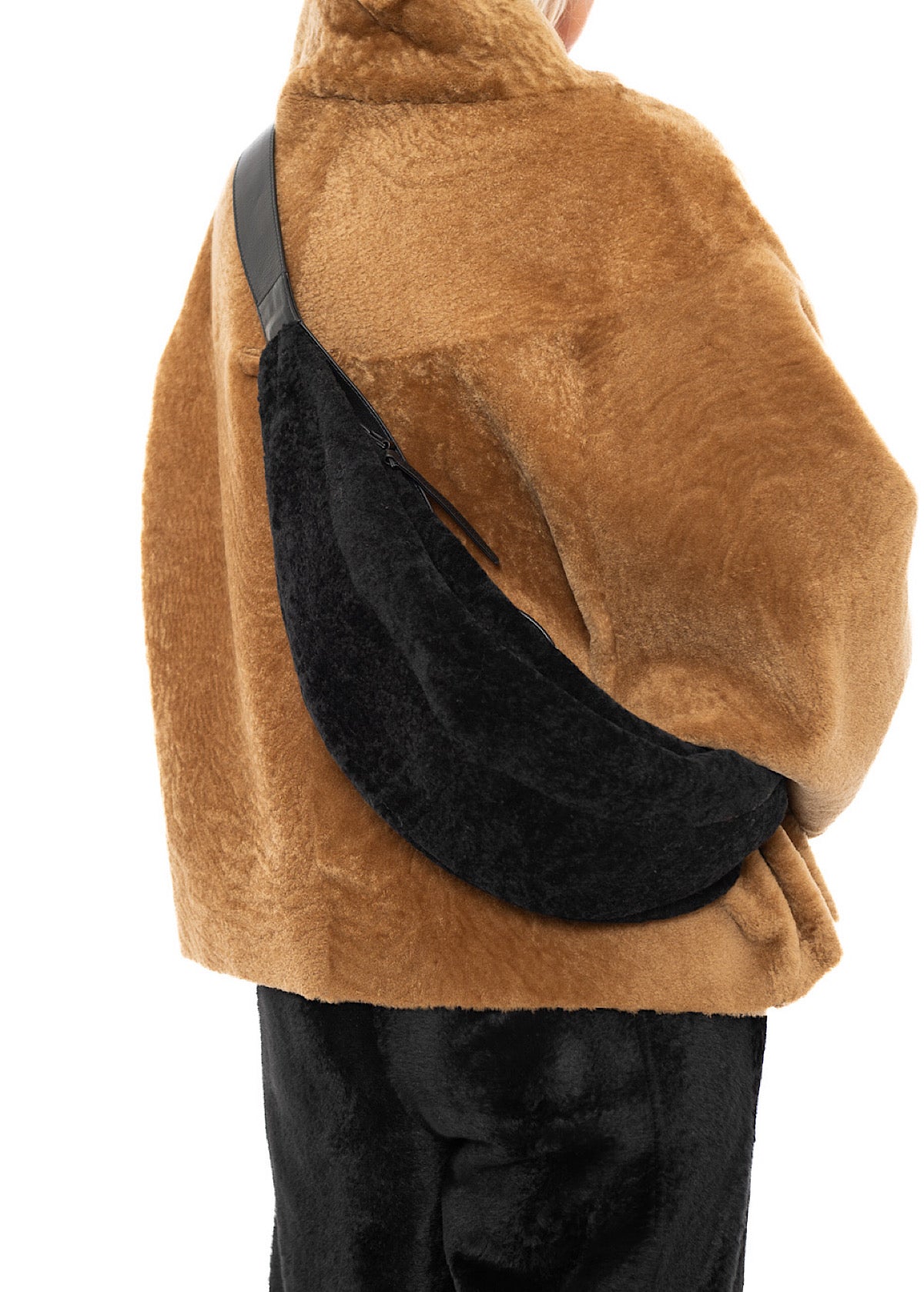 CROSSBODY FUR-FINISHED LEATHER BAG