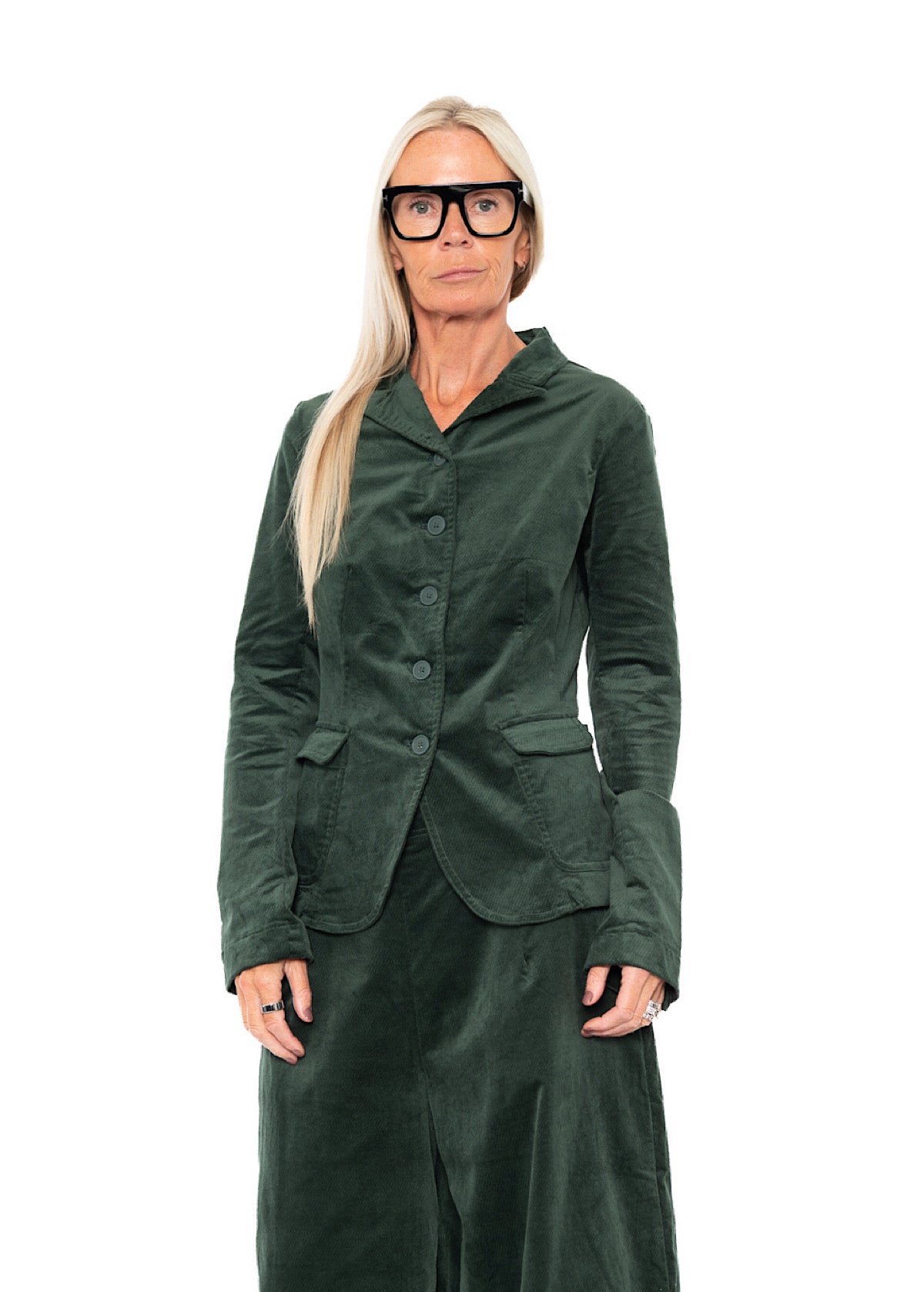 TAILORED STRETCH-VELVET JACKET