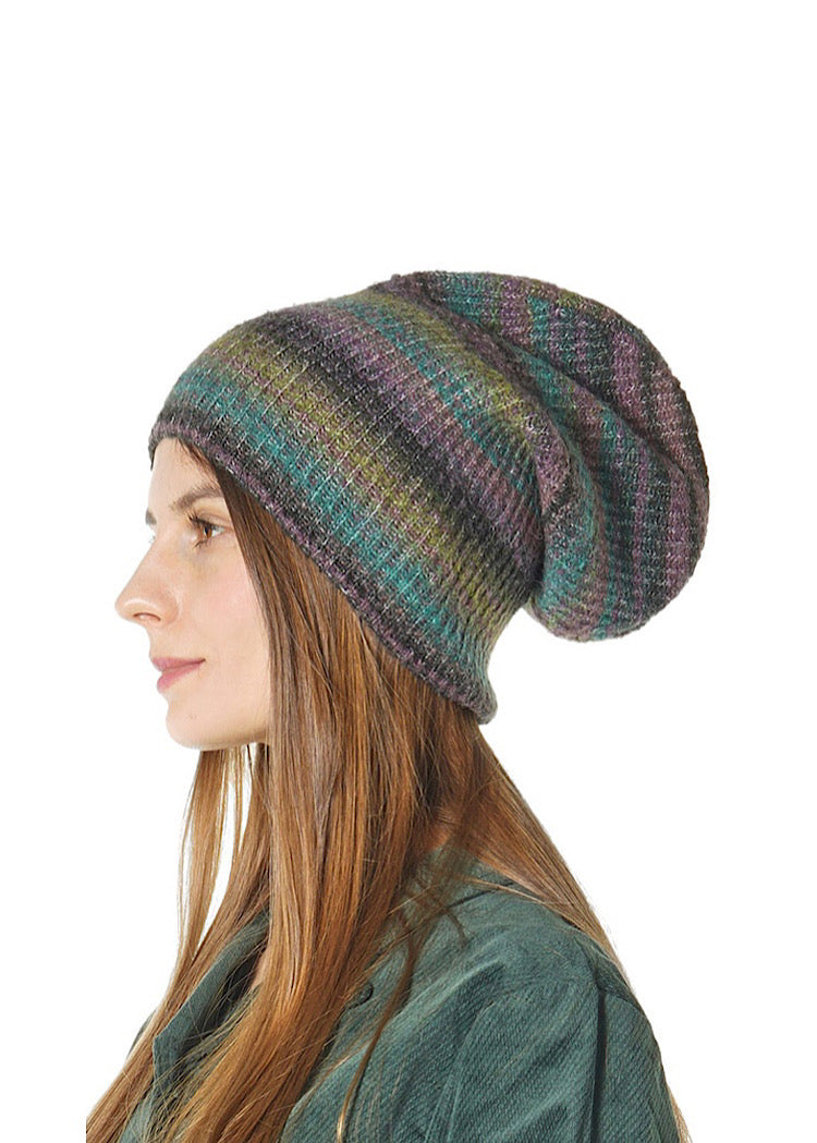 MULTICOLOUR STRIPE KNITTED BEANIE