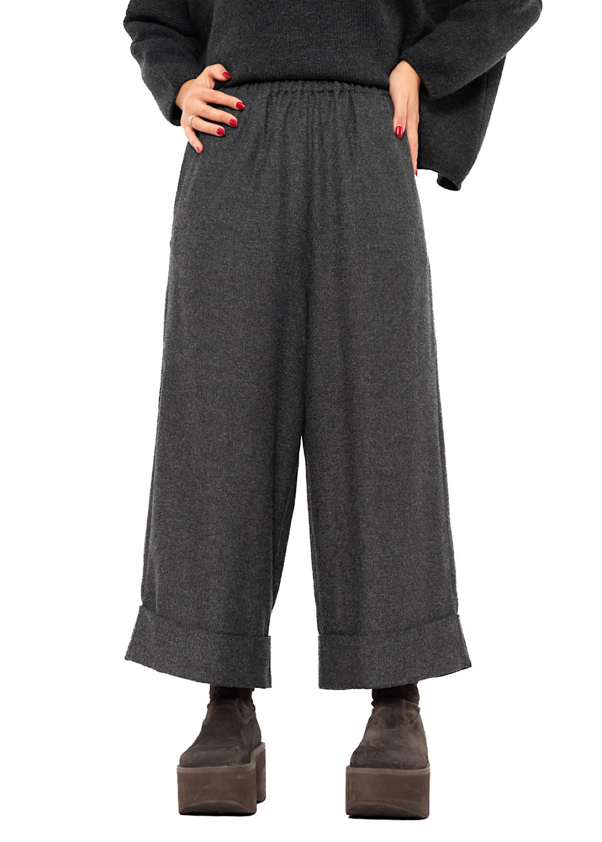 HERRINGBONE WIDE LEG GIONA TROUSER