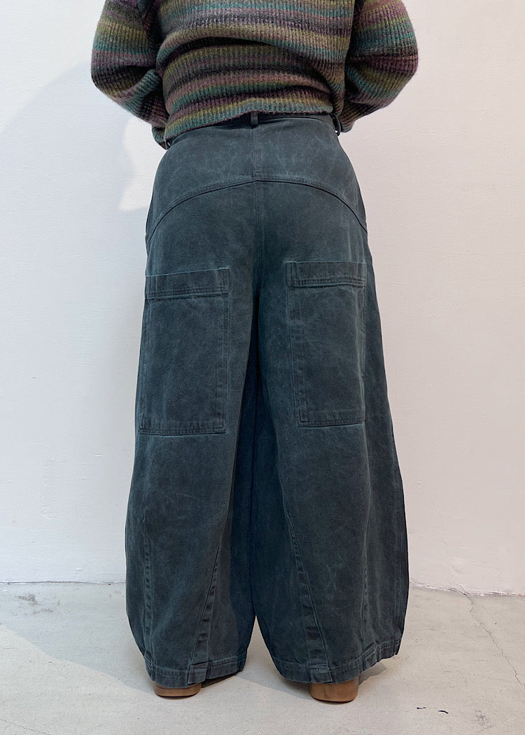 GARMENT-DYED DENIM WIDE LEG TROUSER *LAVA CLOUD* (Shown in PARK CLOUD)
