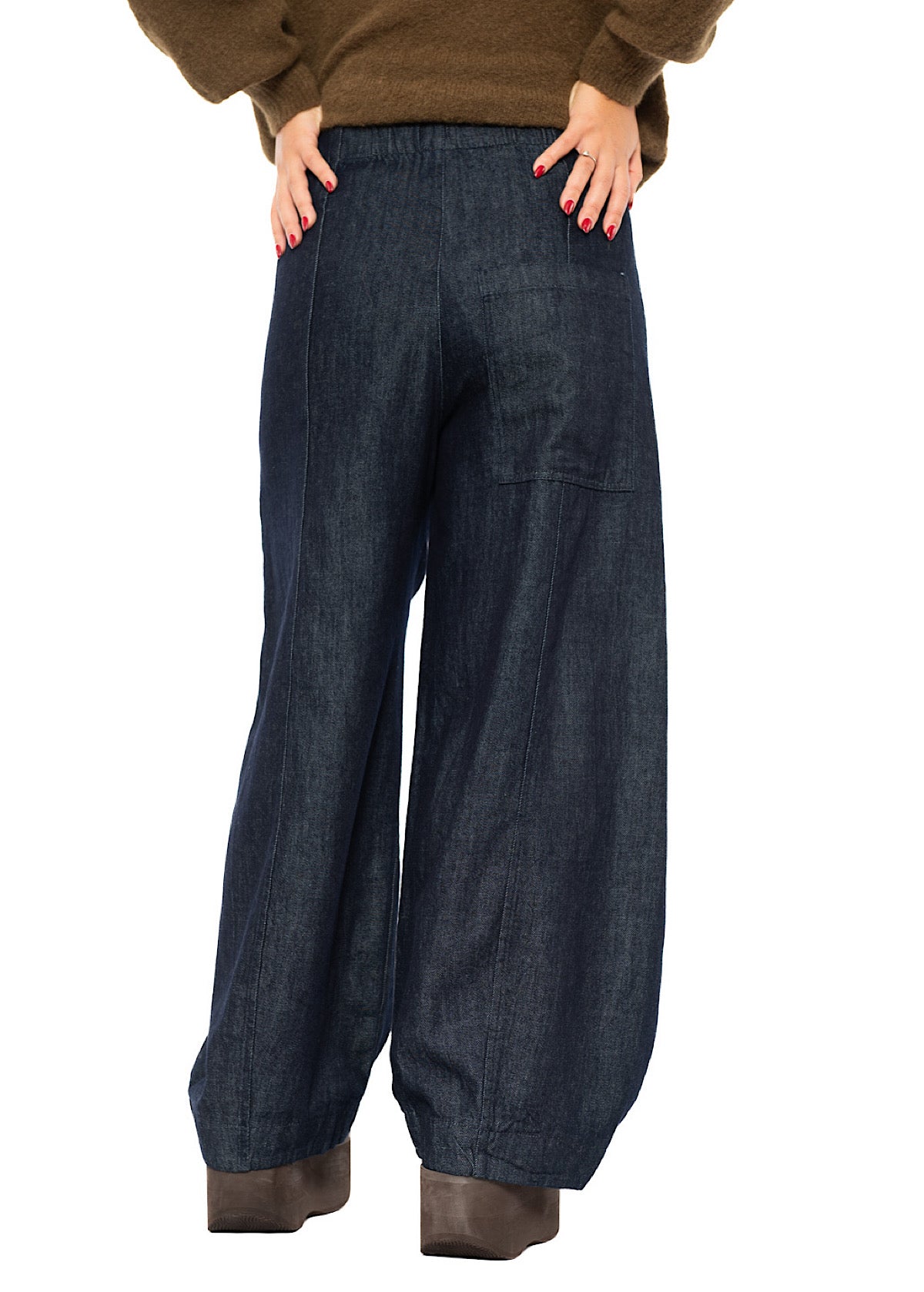 DENIM WIDE-LEG BALLOON TROUSER