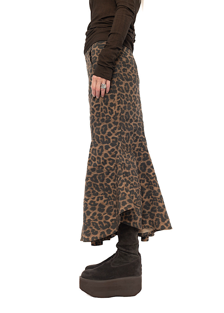 SCULPTURAL LEOPARD SKIRT