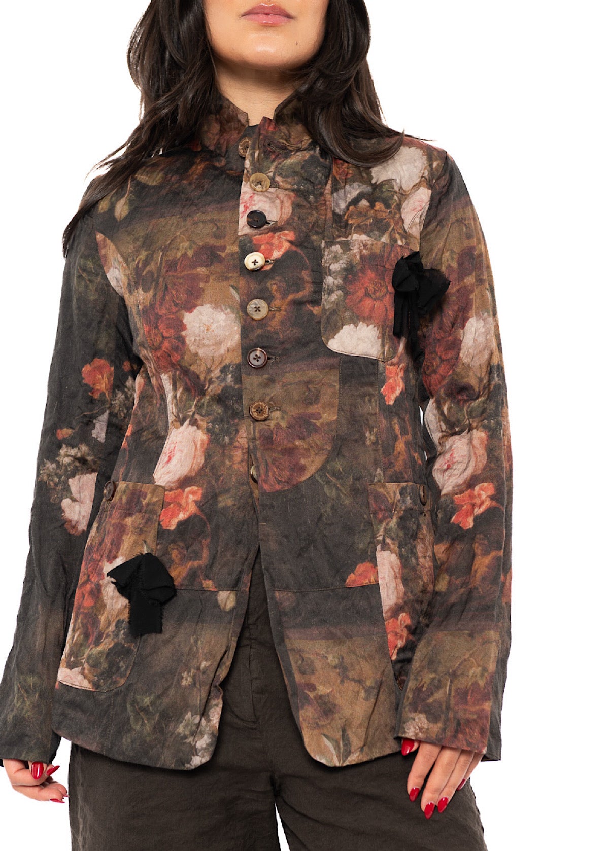 FLORAL PRINT TAILORED JACKET