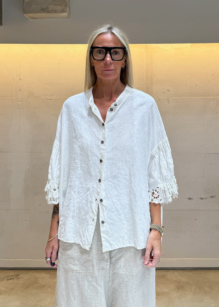 PRE-ORDER RUNDHOLZ DIP BLOUSE *LINEN FOG* (Shown in SEAFOAM FOG)