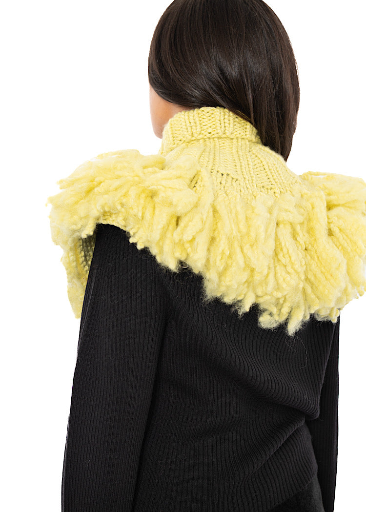 WOOL SILK CASHMERE KNIT COLLAR
