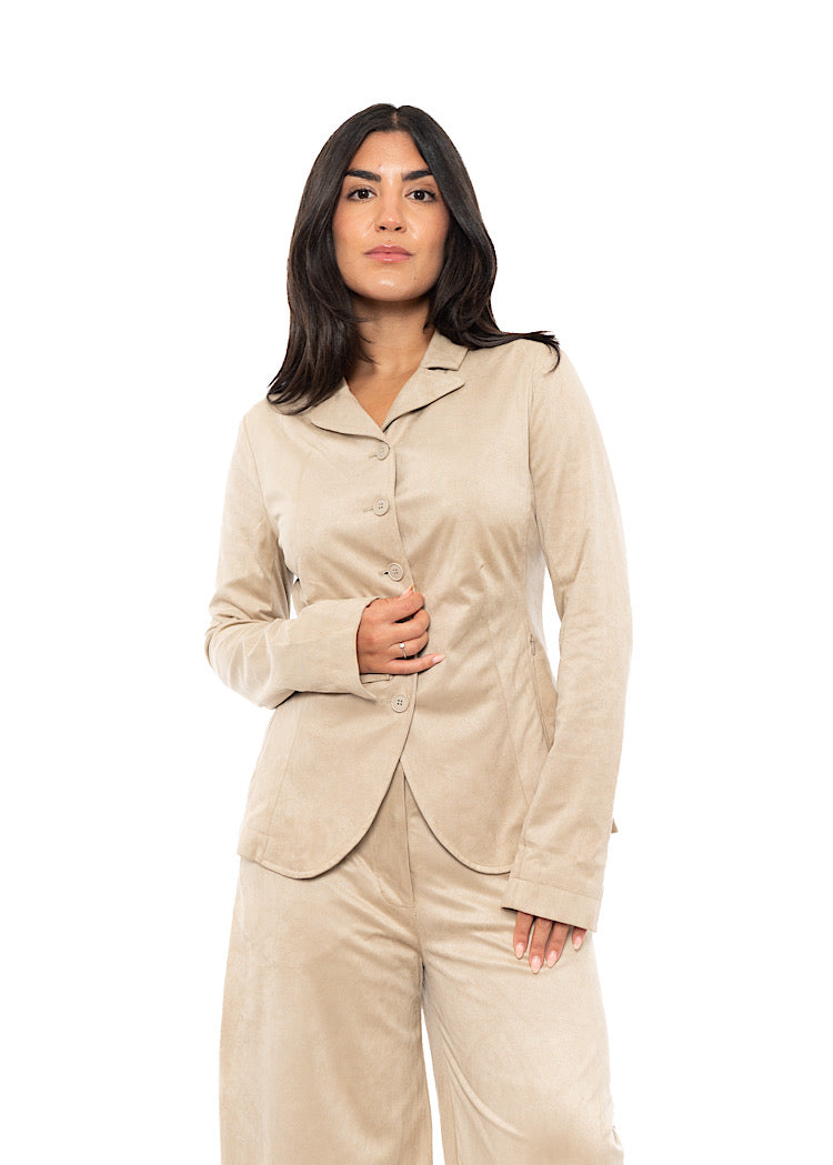 FAUX SUEDE TAILORED JACKET