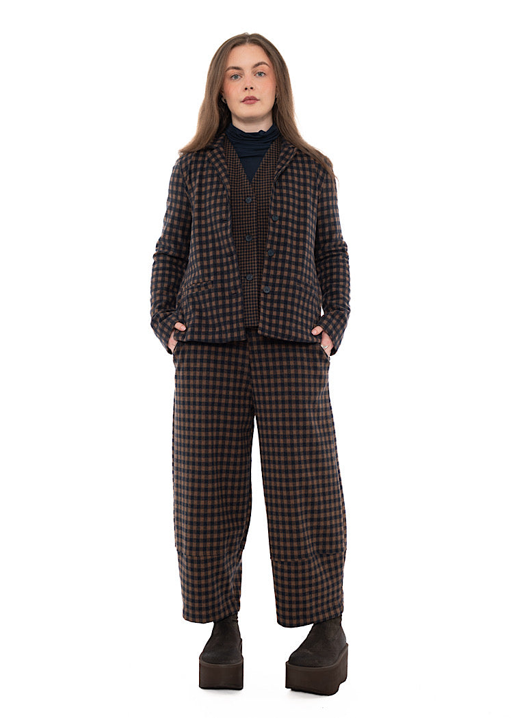 LARGE-CHECK RIMA JQ TROUSER