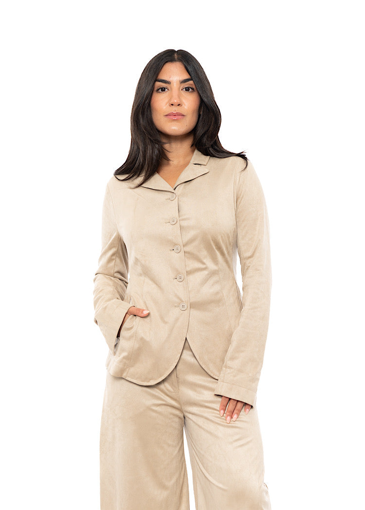 FAUX SUEDE TAILORED JACKET
