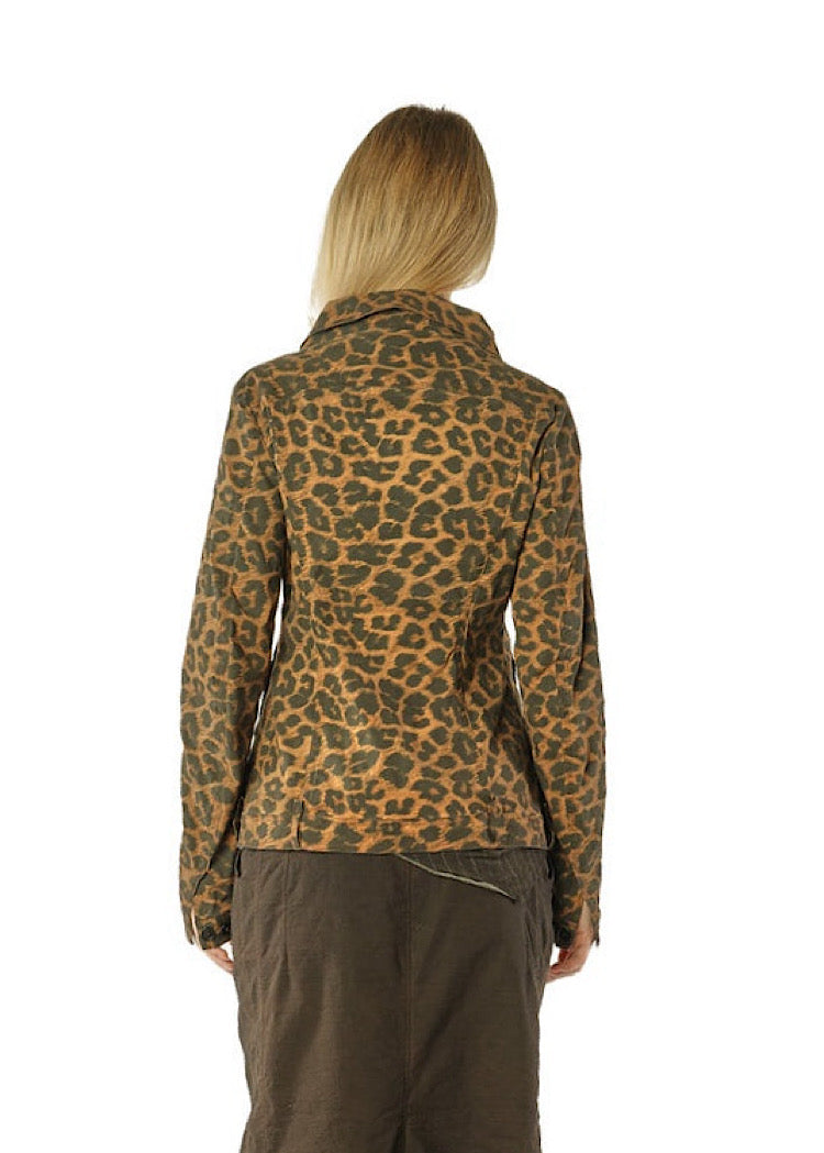 LEOPARD PRINT STRETCH JACKET