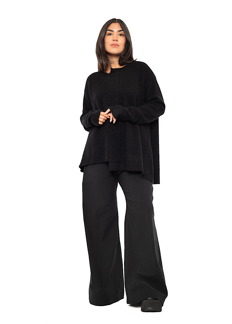 BRUSHED MÉLANGE KNITTED PULLOVER