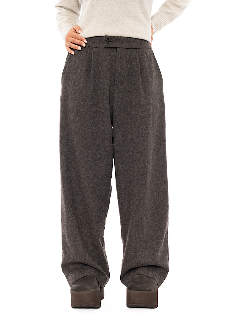 TWEED WIDE-LEG TROUSER