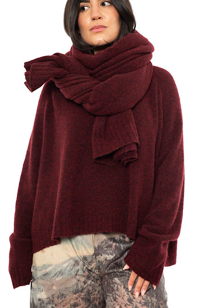 BRUSHED MÉLANGE KNITTED SCARF