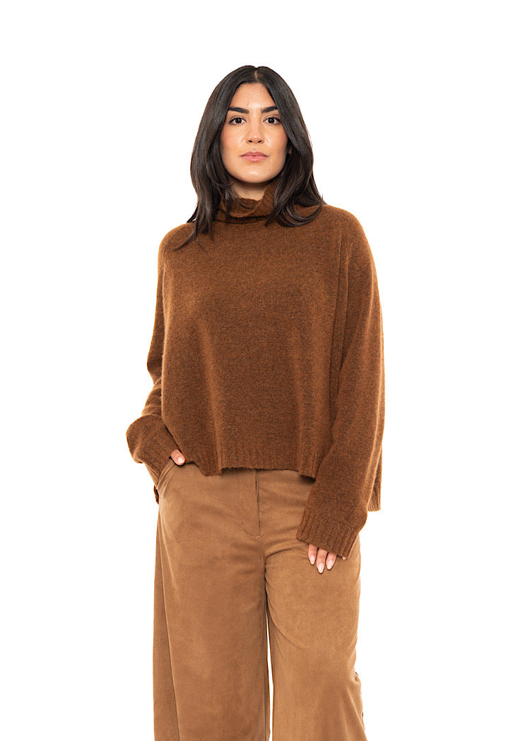 BRUSHED MÉLANGE KNITTED PULLOVER