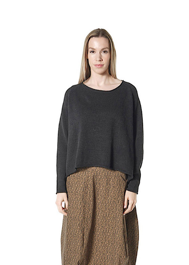 LINEN-BLEND KNITTED PULLOVER
