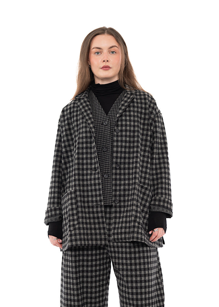 CHECKED LONGLINE CEREALE JQ JACKET