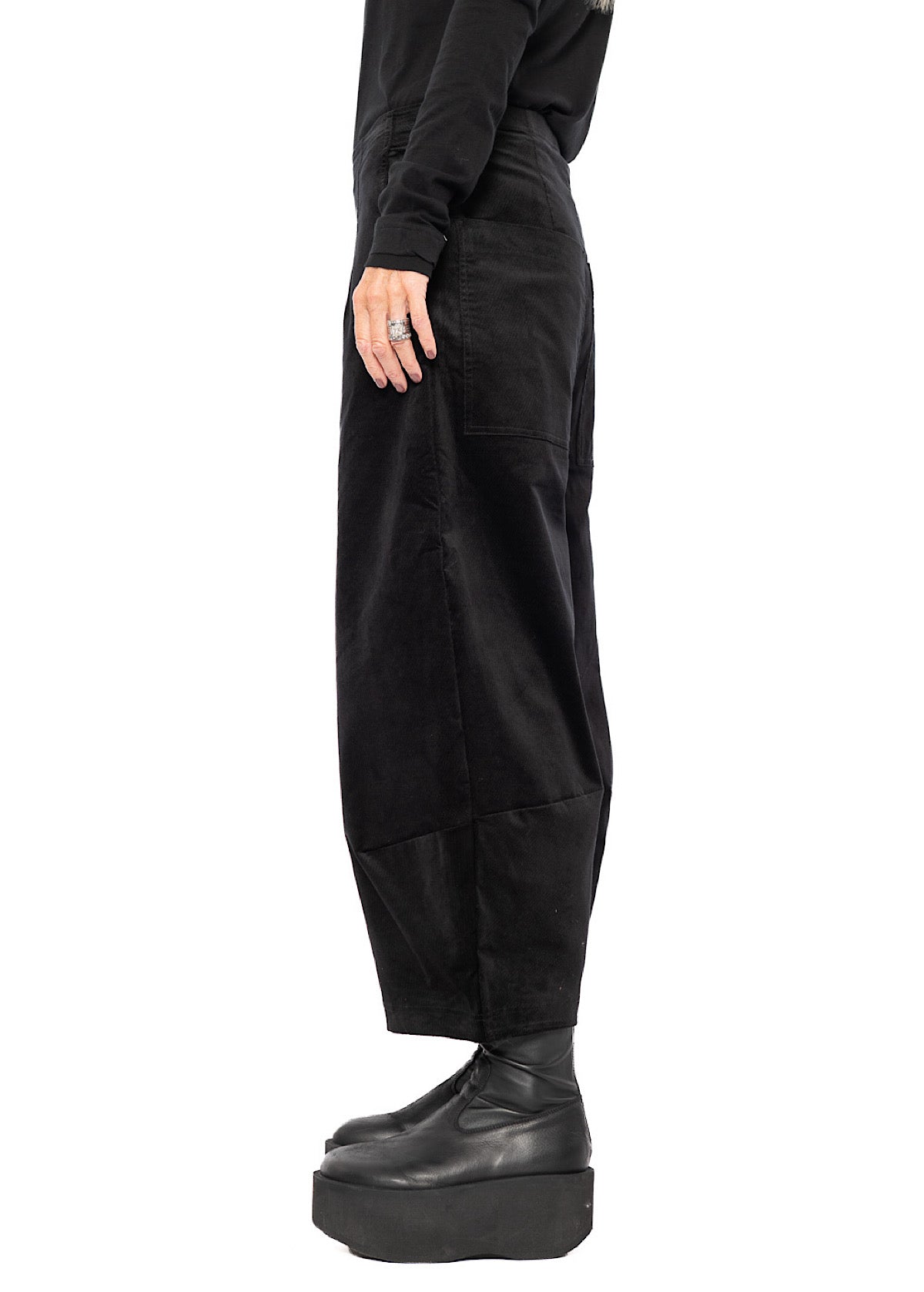STRETCH-VELVET BALLOON TROUSER