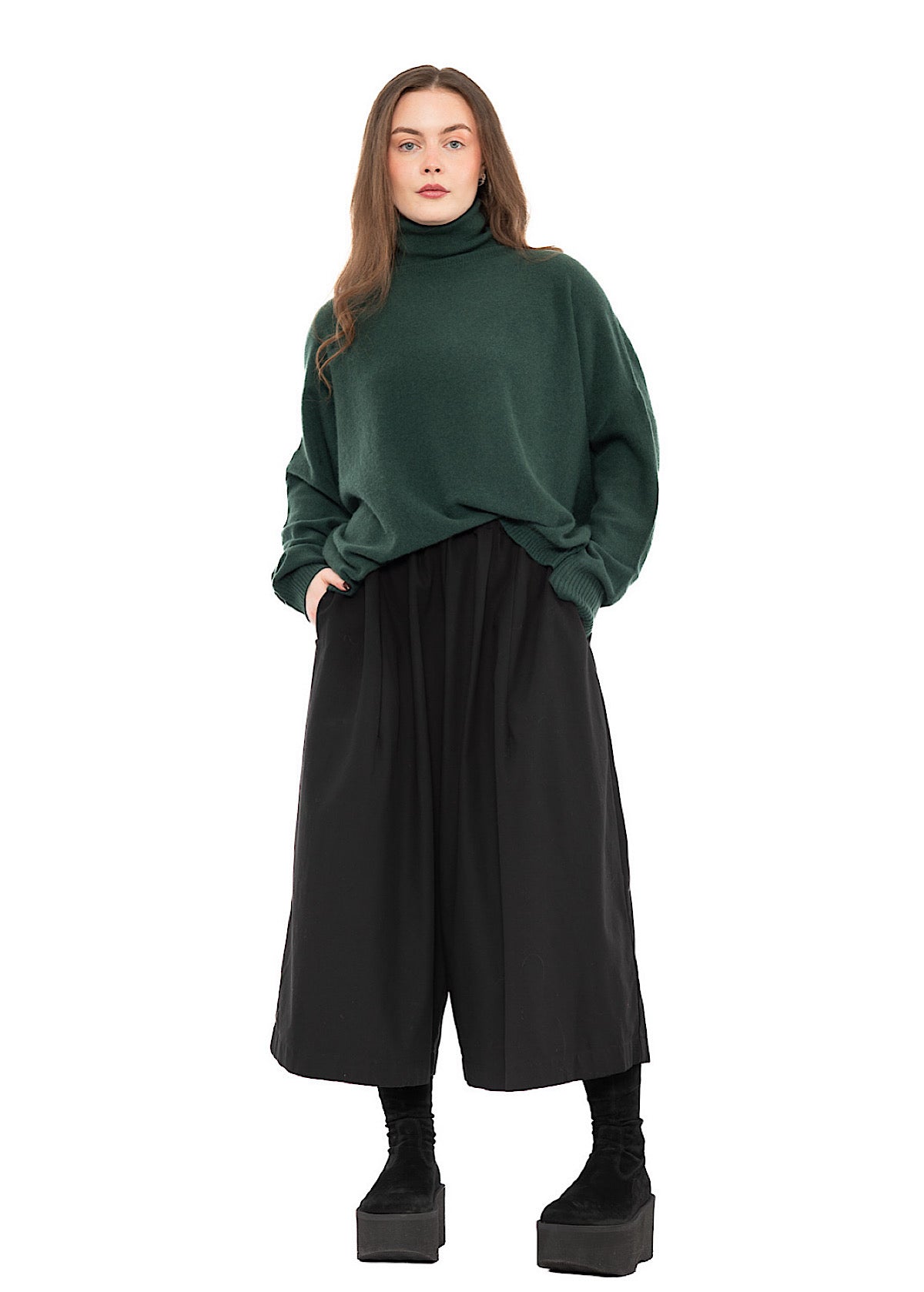 CROPPED WIDE LEG COTTON TROUSER