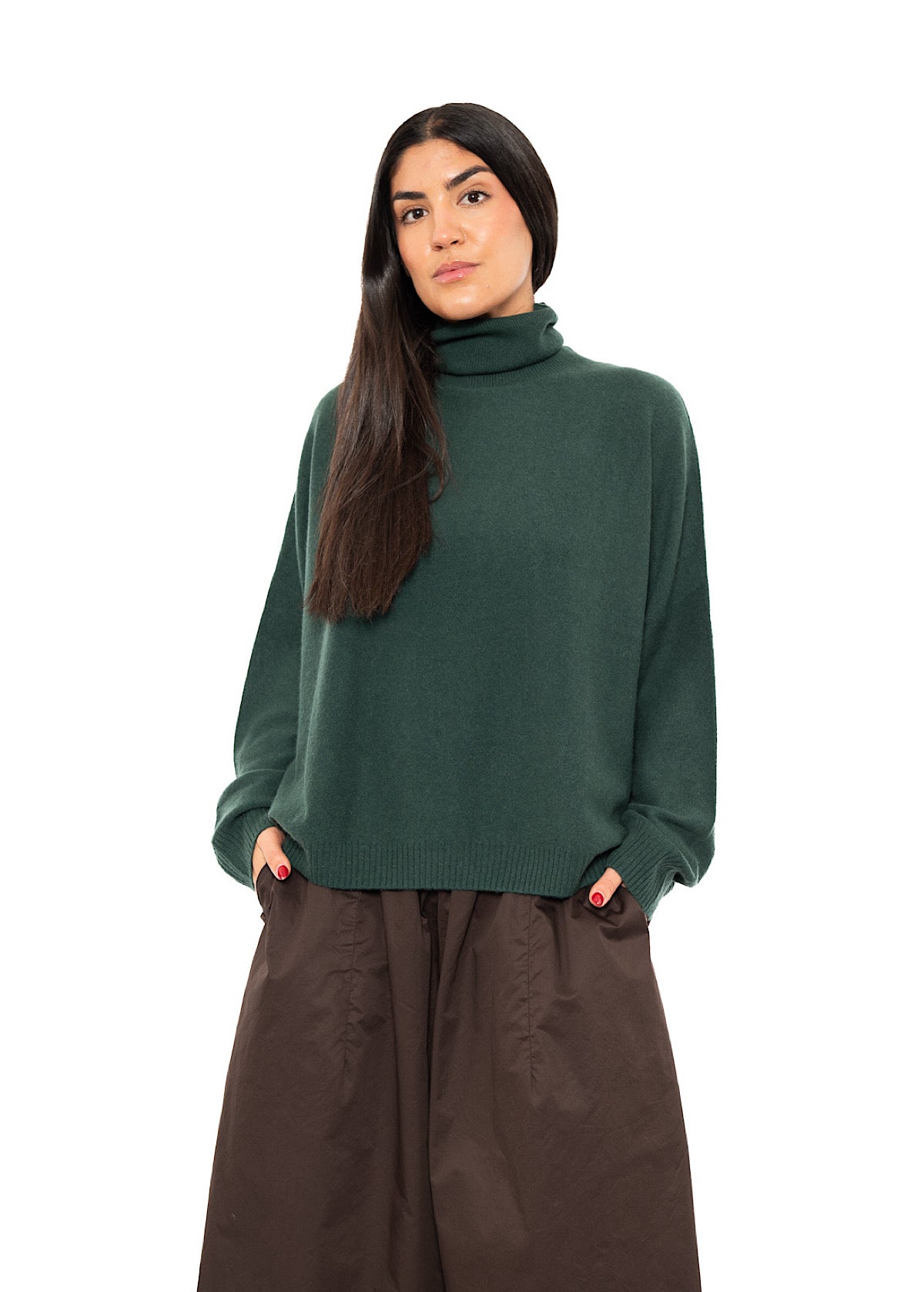 ROLL NECK CASHMERE PULLOVER
