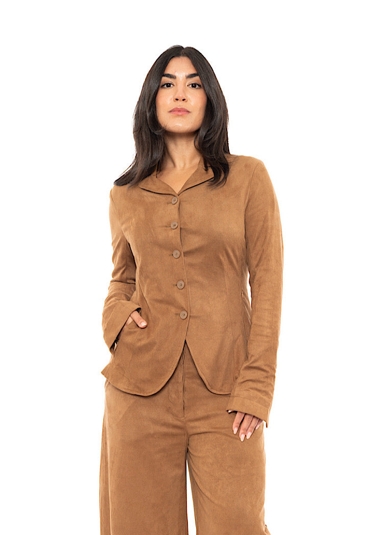 FAUX SUEDE TAILORED JACKET