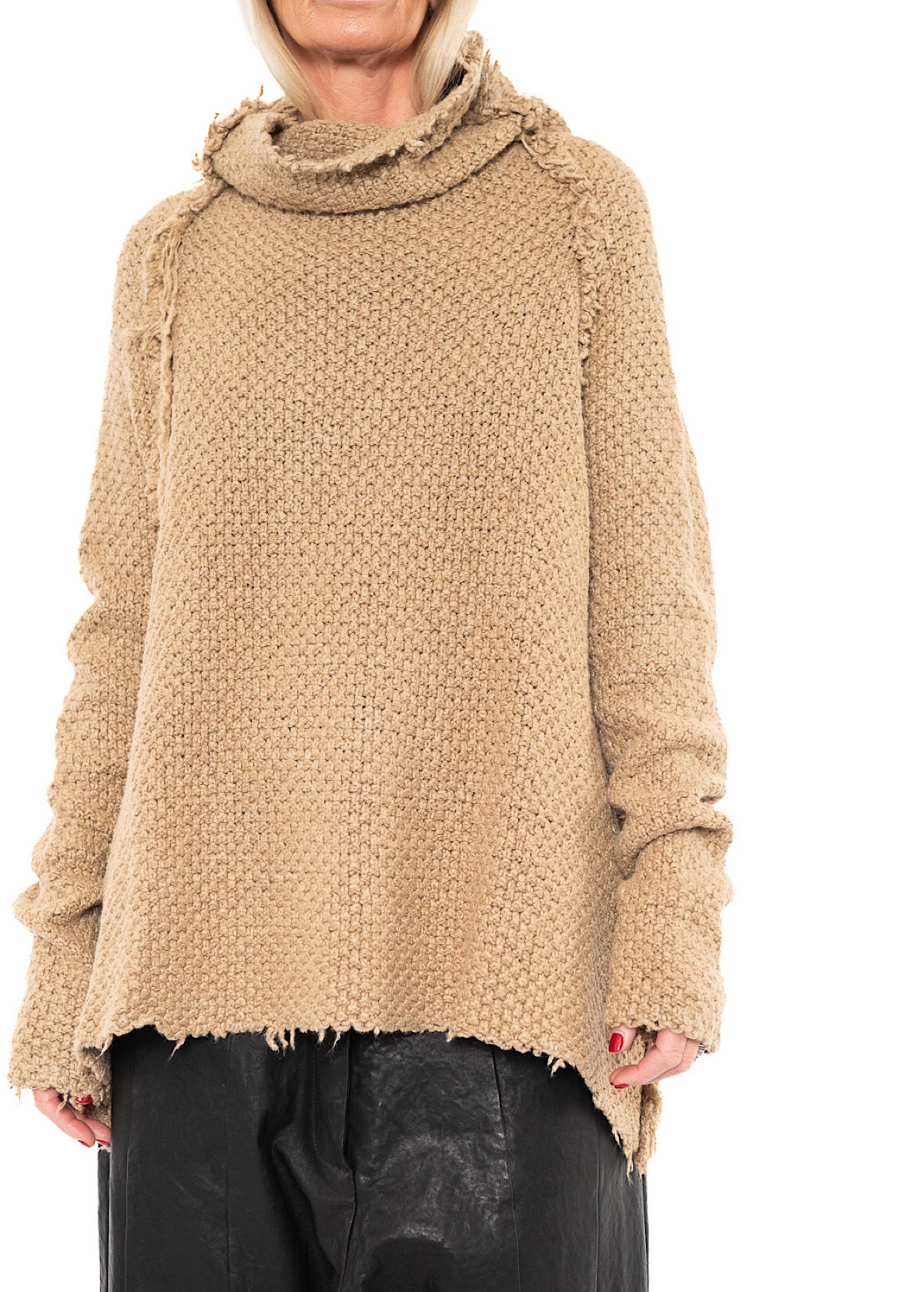 TEXTURED SILK KNIT PULLOVER